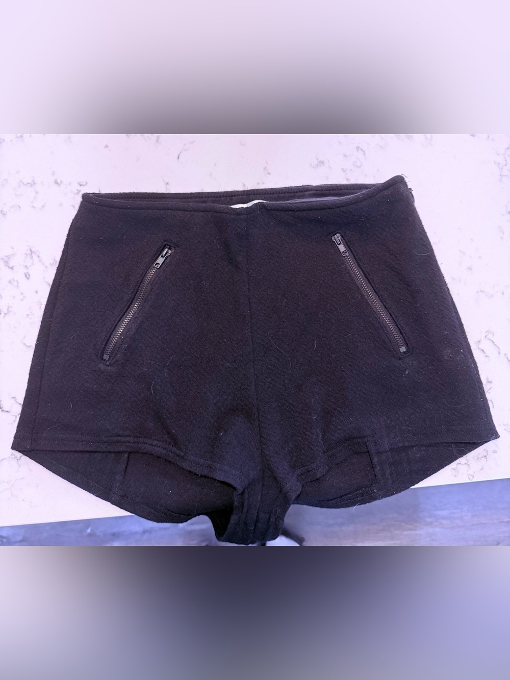 Black Performance Zip-Pocket Athletic Shorts for Women